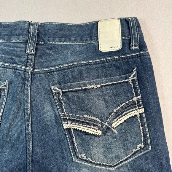 Helix Jeans Mens 32 Blue Straight Leg Mid Rise Dark Wash - Picture 9 of 10